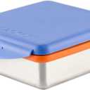 New Wave Enviro Safe Snacker, Stainless Steel Food Container, BPA Free, Stackable and Cabinet Friendly, Blue, Large Size, 23oz. Capacity