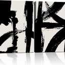 2Pcs Framed Abstract Black and White Canvas Wall Art Minimalist Brushstroke Line Prints Modern Home Gallery Style Painting Posters Picture Bedroom Living Room Office 12x16 Inch Ready to Hang