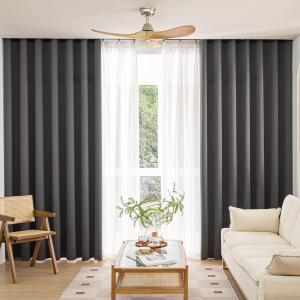 Window Dark Grey Blackout Curtains for Bedroom 63 inches Long 2 Panels Set Grommet Blackout Drapes Energy Saving Noise Reducing Thermal Insulated for Bedroom Living Room Nursery