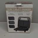 Bakers Friend 3 in 1 Mini Waffle Maker with Removable Plates, Dual Waffle & Pancake and Grill Plates, Breakfast Sandwich Maker Press, Dishwasher Safe, Non-stick Coating, Graphite