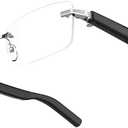 Faifxo Smart Glasses Rimless Smartglasses with Bluetooth Speaker,Remote Control Photo Taking/UV Protection Voice Control (Photochromic Lenses)
