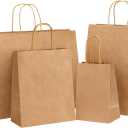 OUTUXED 40pcs Paper Bags with Handles Brown Kraft Paper Bags Assorted Sizes (8/10/12.6/16 Inches) Bulk for Gift, Business, Retail, Shopping, Party Favor