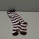 Olreco Womens Knee High Socks for Women Knee Socks for Women Long Sock Woman Striped High Sock Athletic Halloween Accessories (One Size, Brown White Striped)