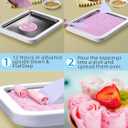 Rolled Ice Cream Maker with Lid, Instant Ice Cream Roller Tray with 2 Spatulas,316 Food Grade Premium Stainless Steel Roll Ice Cream Tray for Fun Family Activities, DIY Parent-Child Time