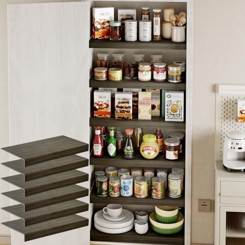 6-Pack PVC Composite Board Wire Rack Covers for Pantry - Imitation Wood-Look 24x16 Inch, ,Closet, Bathroom, Waterproof Scratch Resistant Easy Install, Wood Shelf Covers for Wire Shelving,Walnut Color