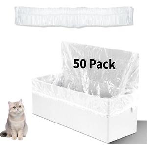 Trash Bags Compatible with Popur X5 Litter Box - with Elastic Band, Thickened Design for Popur X5 Self-Cleaning Cat Litter Box/Home Trash Bags (50 Pcs)