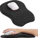 MROCO Ergonomic Mouse Pad with Wrist Support, Memory Foam Wrist Rest Mouse Pad, Non-Slip Base, Smooth Surface for Office & Home, Black