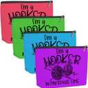 Funny 4PCS Crochet Gifts Makeup Bag, Knitting Supplies Cosmetic Bags for Women, Crochet Accessories Travel Toiletry Bags Pouch Cool Gifts for Crocheters Girls Knitters Mom Birthday Mother's Day