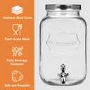 Bululuo Glass Drinks Dispenser for Parties, 2 PACK 1 Gallon Beverage Dispenser with Stand for Juice and Iced Tea, Water Jug Dispenser for Lemonade, Party Essential Beverage Pitcher with Spout