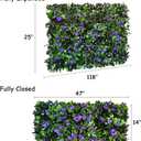 Sumery Expandable Fence Privacy Screen for Balcony Patio Outdoor,Decorative Faux Ivy Fencing Panel,Artificial Hedges (Single Sided Leaves) (2, Branches -Purple Fowers)