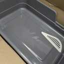 Extea Large Cat Litter Box with High Sides,Cat Boxes for Indoor Cats,Cat Litter Pan for Kitty,Litter Box with Low Entry,Easy to Clean,Anti-Splashing,23.6" x15.7" x6.2" (Grey)