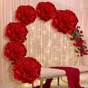 Giegxin 6 Pcs Giant Flowers for Decoration 12, 20 Inch Large Artificial Red Velvet Rose Petals Giant Flowers Mexican Birthday Decoration for Wedding Arch Anniversary Home Party Decor
