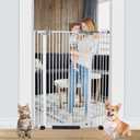 51inch Extra Tall Cat Pet Gate Baby Gate, 30.31"-44.07" Auto Close Pet Gate, Safety Pet Gates Child Gate for Stairs, Doorway, House (White, 51inch)