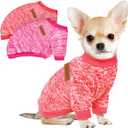 2 Pcs Dog Sweaters for Small Dogs Girl Boy Winter Fleece Clothes Warm Soft Dog Sweatshirt Outfit for Dogs Cats Pet Apparel (S (Back: 11.8",Chest: 15.7", 5.5-10Ibs), Red+Rose Red)