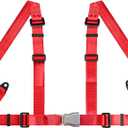 Yakitoko Universal 4 point Safety Harness Set 2" Fits Go Kart,UTV,ATV,Racing Red