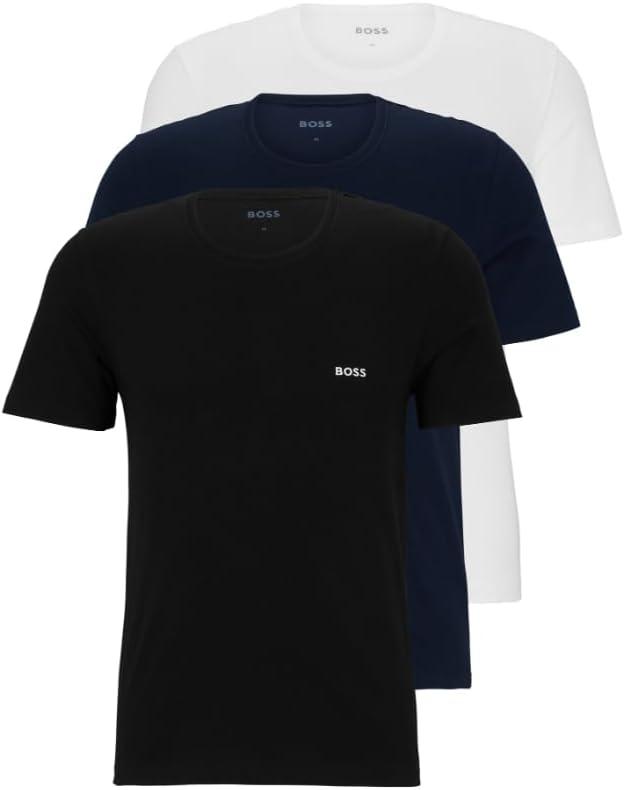 BOSS Men's Logo Embroidered Cotton Tee 3 Pack (XL)