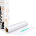 HTVRONT Heat Transfer Vinyl White HTV Rolls - 12" x 20ft White Iron on Vinyl for All Cutting Machines, HTV Vinyl for Shirts - Easy to Cut & Weed for Heat Transfer Design