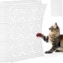 Uross Scat Mat for Cats -10PCS Deterrent Mat with Spikes Indoor Cat Repellent Mat Outdoor Scat Spikes Mat Indoor Cat Countertop Deterrent Keep Cats Off Counter (Transparent)