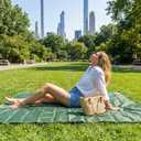 Orga'Neat Pocket Picnic Blanket, Beach Mat Waterproof Sandproof, Compact Lightweight Small Tarp for Camping, Hiking, Backpacking, Festival, Travel, Foldable in Bags (Army Green/Grey, 55"x60")