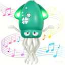 Dancing Octopus Baby Toy - Electric Crawling Octopus Tummy Time Toy - USB Rechargeable Dancing Musical Squid Toys with Lights, Birthday Gifts for 3 4 5 6 Year Old Boys Girls, Funny Desk Decor (Green)