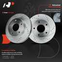 A-Premium 10.50 Inch (266.7mm) Front Drilled and Slotted Disc Brake Rotors