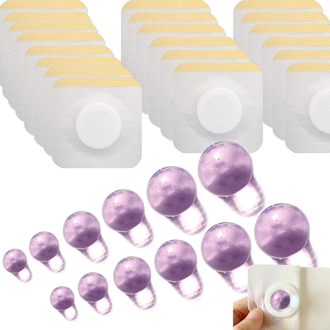 12PCS Ball-Shape Belly Button Plug Post Tummy Tuck Belly Button Plug Tummy Tuck for Liposuction or Umbilical Hernia Repair 6 Different Sizes, 2 of Each + 20pcs Medical Tape (Purple)
