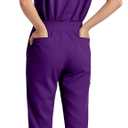 Meidiero Scrubs for Women Set - Stretch V-Neck Scrub Top & Jogger Pants with 8 Pockets, Soft Breathable Medical Nurse Uniform - Eggplant XL