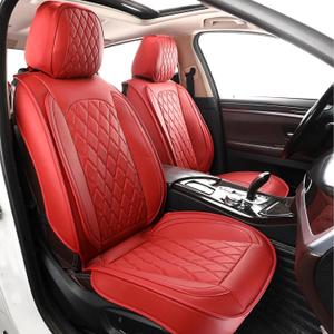 Seat Covers Full Set,Leather Seat Cover Car Seat Protector Wine Red