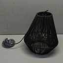 Woven Pendant Light Fixtures, ELYONA 7" Farmhouse Coastal Hanging Lamp with Matte Black Handwoven Rattan Basket Shade Modern Boho Pendant Light for Kitchen Island Dining Room Bar Bedroom Foyer Hallway