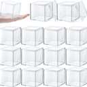 Yulejo Modern Transparent Acrylic Plastic Square Cube Storage Boxes with Lid, 2.56 x 2.56 x 2.56 Inch (26 Pieces)