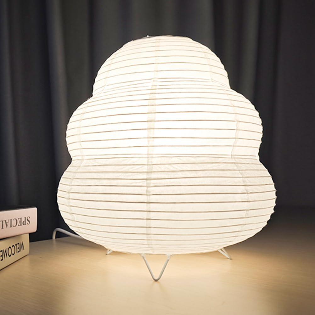 YY YEARCHY Table Lamp Paper Lamp Standing Lamps with Rice Paper Shade for Bedroom Livingroom(Cloud Type) (10.24"x9.06")