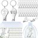 Fulmoon Wedding Multi Function Bottle Opener Nail Clipper Wedding Favors Brewery Cards White Organza Bags for Party Supplies Gift Souvenir Guests Men Women(100 Sets)