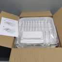 SNTD Dish Drying Rack, Expandable Dish Rack for Kitchen Counter, Stainless Steel Dish Drainer with Drainboard Set and Utensil Holder (White)