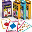 Carson Dellosa Toddler Flash Cards 4 Pack, Alphabet Flash Cards, Sight Word Flash Cards, Colors & Shapes Flash Cards, Number Flash Cards, Math & Phonics Kindergarten - Preschool Learning Activities 4+