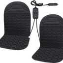 2 Pack Seat Cushion Winter Cover for Full Back and Seat (Black)