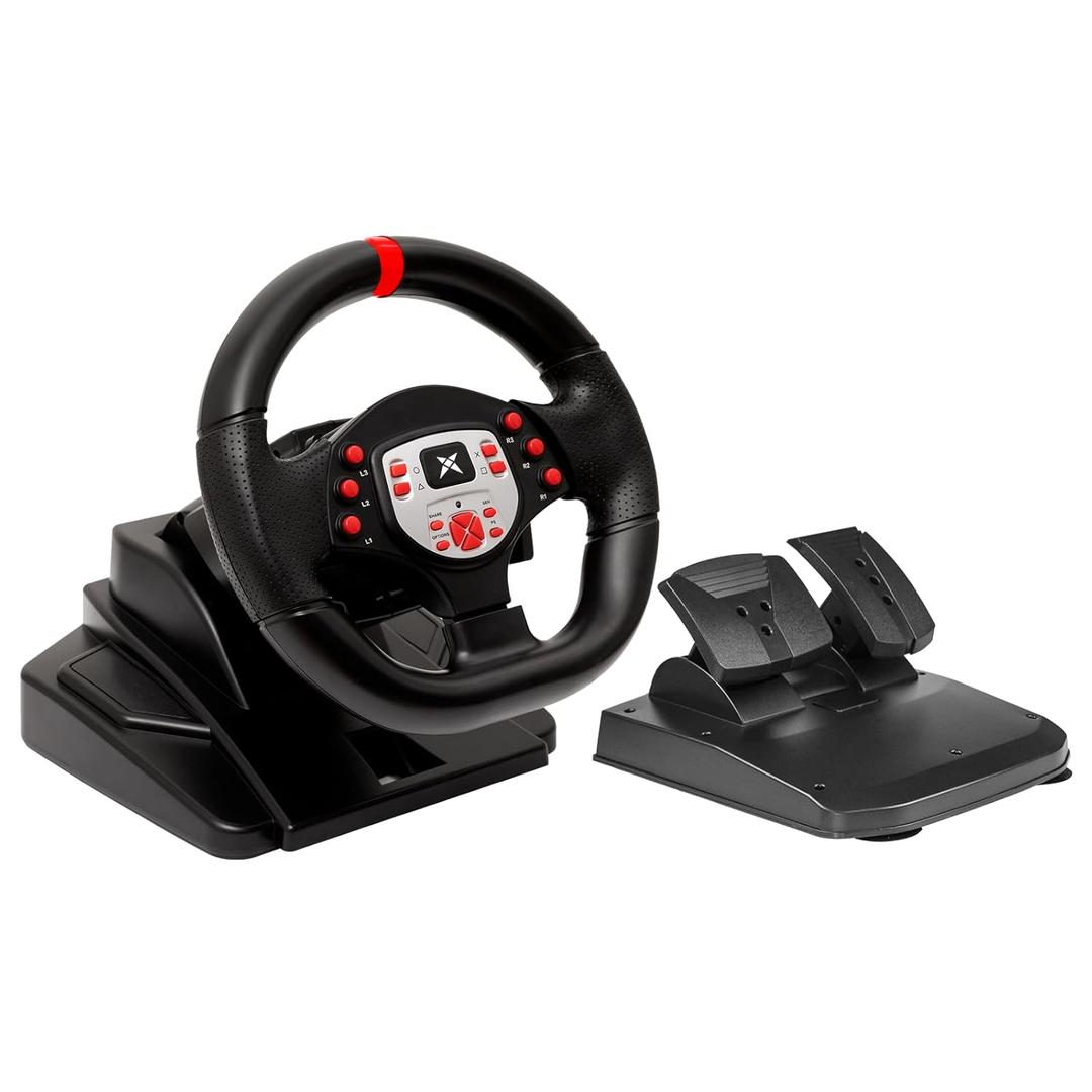 DOYO Racing Wheel - Gaming Steering Wheel for PC, 180° Degree Driving Wheel Volante PC Universal Usb Car Racing with Pedal for PS4, PS3, Xbox Series X|S, Xbox One, Switch - Height & Tilt Adjustable