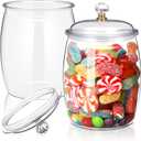 Nuogo 2 Pcs 90 oz Candy Cookie Jar with Lid 0.7 Gallon Plastic Apothecary Buffet Storage Containers Wide Mouth Clear Airtight Food Canister