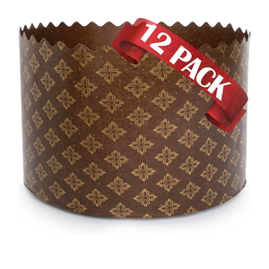 Paska Mold Kulich Large Panettone Paper Baking Molds (12 Pack 15oz) Easter Bread Paper Mold - Easter Bread Forms Panettone Pan Panetone Moulds 5.1x3.35-in