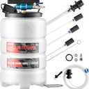 VEVOR Fluid Extractor, 9.5 L Capacity, Pneumatic/Manual Vacuum Oil Extractor Pump with 59 in Long Horse & Three 47 in Extension Tubes, Oil Change Pump with PE Tank for Cars, Lawn Mowers, Boats
