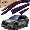 Outside-Mount Window Visors Rain Guards for 2025 2026 Subaru Forester Full-Size Wind Vent Deflectors Car Accessories Dark Smoke 6-Piece Set with Thicker