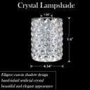 Doraimi Lighting 3 Pack Polyhedral Crystal Metal Pendant Ceiling Chandelier Wall Sconce Lamp Replacement Covers Shade Fixture Brushed Nickel Finish,1.66" Fitter Size,5.6" high*4.4" Diameter