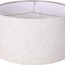 Wellmet Self-assembly Lampshade, Linen, 18" Top x18" Bottom x12" High, Drum Lampshade for Table Lamp, Bedside Lamp, Floor Lamp, Fabric Replacement Lamp Shade Classic Modern Style, Spider Fitter, 18x18x12