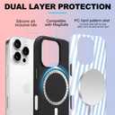 Magnetic for iPhone 11 Case Cute Diagonal Stripes Phone Case, Blue