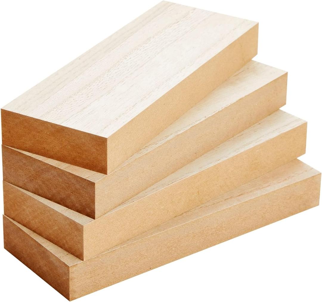 Bright Creations Unfinished MDF Blocks - Wood Pieces for Crafts, Smooth Surface for Painting & Staining - Wooden Blocks for Crafts & Wood Plaques - Pack of 4, 3 x 8 x 1 in