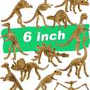 6 Inch Dinosaur Fossil Skeleton for 3 4 5 6 7 8 9 10+ Year Old, Dino Bones for Science Play Rewards, Dino Sand Dig Toys, Educational Gift, Party Favors for Kids (12 Packs)