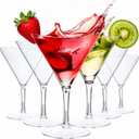 Liacere Martini Glasses Set of 6-11 oz Clear Plastic Martini Cocktail Glasses with Stem-Reusable Cocktail Glasses for Bar,Margarita,Whiskey,Gin,BPA-Free, Dishwasher-Safe-Clear-Mother's Day