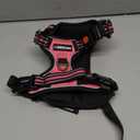 rabbitgoo Dog Harness Medium Sized, No Pull Dog Vest with 3 Buckles, Adjustable Soft Padded Pet Harness with Easy Control Handle and Reflective Strips, Pink, M