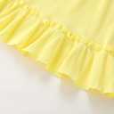 YOUNGER TREE Toddler Girl Summer Sundress Sleeveless Casual Dress Ruffle Hem Cotton Solid Outfits with Bowknot (Yellow)