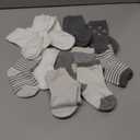 Fruit of the Loom Baby & Toddler Grow & Fit Flex Zones Cotton Stretch Socks - Unisex, Girls, Boys (6-12 Months, Grey Stripe)