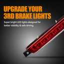 Third 3rd Brake Light LED for 2007 2008 2009 Chevy Equinox, High Mount Rear Brake Lights Assembly for 07 08 09 Pontiac Torrent, Waterproof Center Cab Lamp Stop Light (Red)